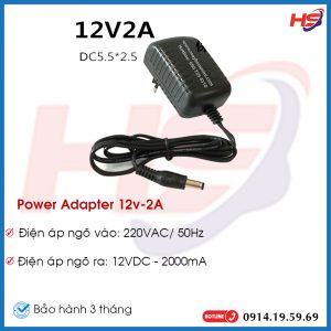 Nguồn 12V 2A có - Adapter Cho Camera, Đầu ghi Camera