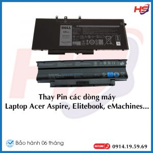 Thay Pin các dòng máy Laptop Acer Aspire, Elitebook, eMachines.....