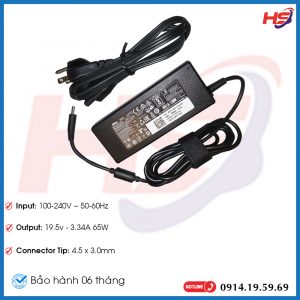 Sạc Laptop Dell 19.5V-3.34A (Kim nhỏ) 65W – ZIN