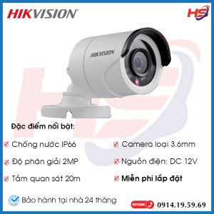 CAMERA 2.0 HDTVI 2MP HIKVISION DS-2CE16DOT-IR ( SẮT )